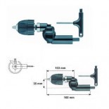 Cabezal angular a 360º para taladros + portabrocas sin llave